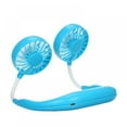 thumbnail image 1 of AMERTEER Portable Rechargeable USB Dual Cooling Small Fan Lazy Neck Hanging Pop-Style Blue, 1 of 9