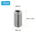 thumbnail image 2 of Uxcell Thread Adapters Sleeve Reducing Nut 20pcs M8x1.25 Male to M5x0.8 Female Repairing Insert Nut 15mm, 2 of 6