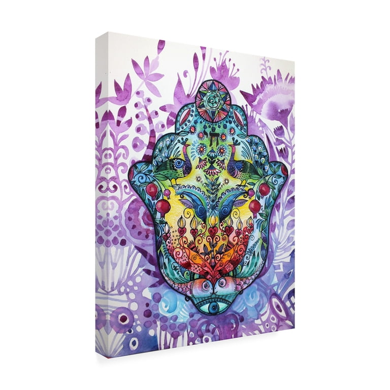 Trademark Fine Art Hamsa Canvas, Purple Abstract Design photo 4