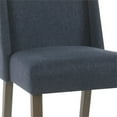 thumbnail image 2 of Fabric upholstered Wooden Dining Chairs with Cushion Seat and Winged Sides, Blue, Set of Two, 2 of 5