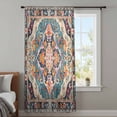 thumbnail image 4 of Boho Colorful Sheer Curtains 45 Inches Long, Ethnic Modern Geometric Abstract Art Light Filering Curtains, Breathable Simi Curtain Privacy Drapes for Kitchen Bathroom Small Window Treatment, 4 of 9