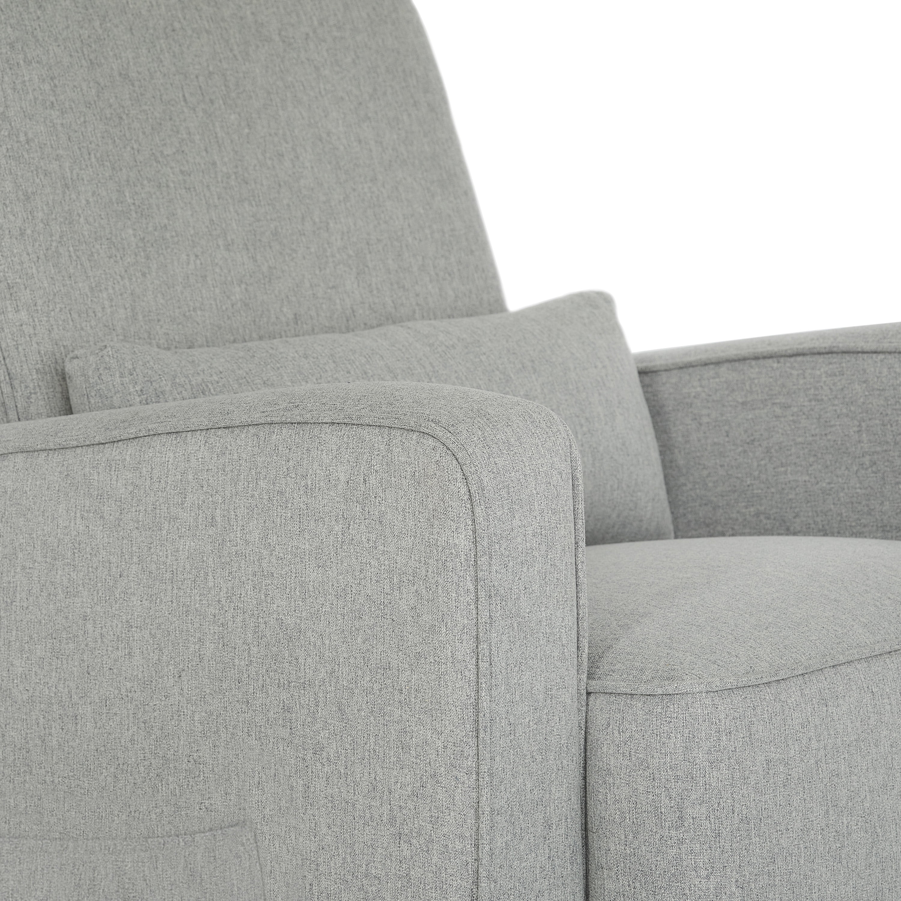 Evolur Holland Upholstered Swivel Glider | Rocker I Included Lumbar Pillow I Modern Design, Harbor