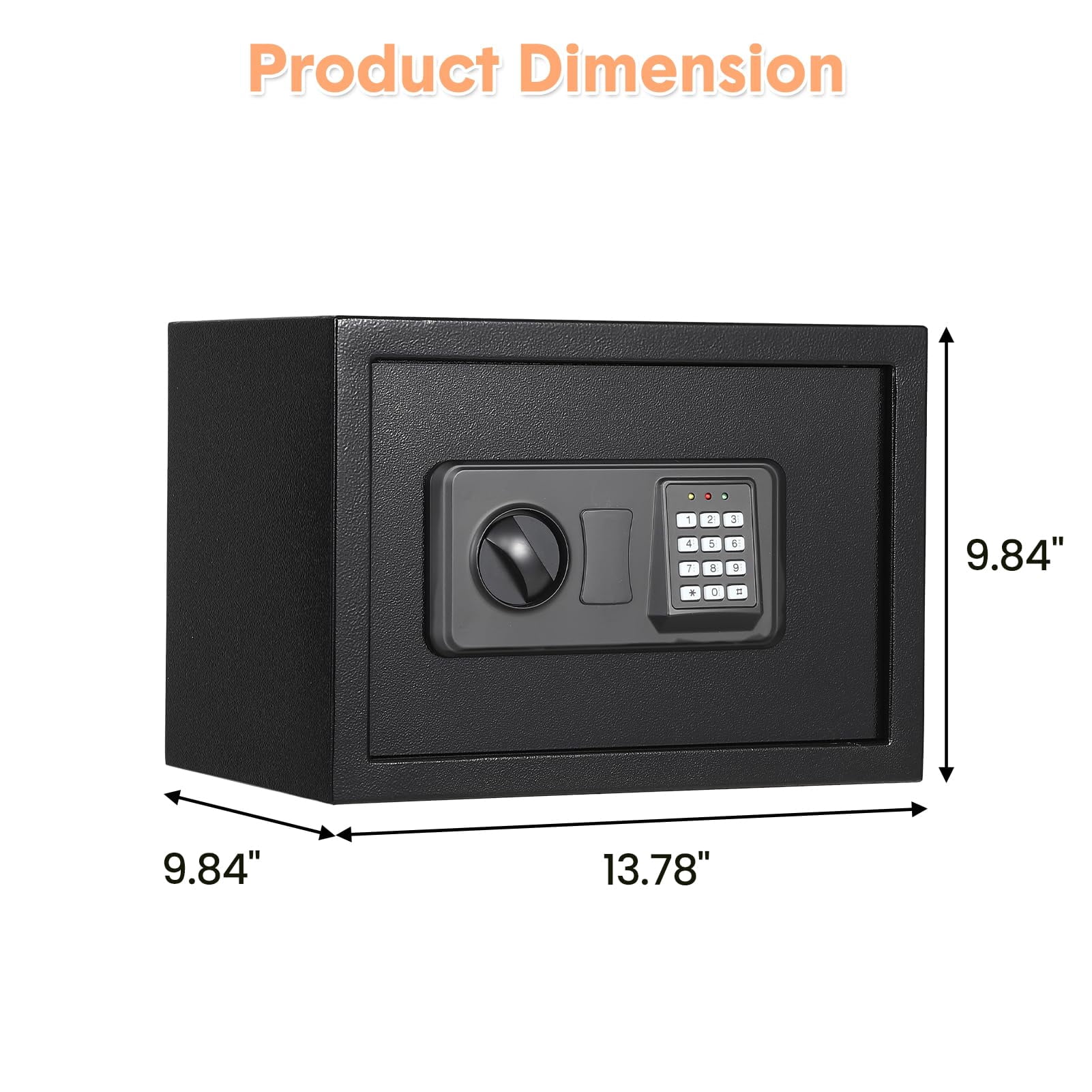 Digital Keypad Safe Box for Home with Fireproof Bag, Heavy Duty Steel Security Safe with Spare Keys & Multiple Size Options (9.8" to 31.5"), Money Safe for Cash Jewelry Documents - Wall Mountable
