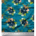 thumbnail image 1 of Soimoi Blue Cotton Duck Fabric Oaknut,Leaves & Floral Artistic Print Fabric by Yard 42 Inch Wide, 1 of 1