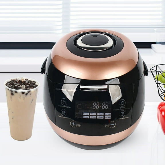 Fichiouy 110V Automatic 5L Tapioca Bubble Tea Pearl Maker Machine Nonstick Pot 860W