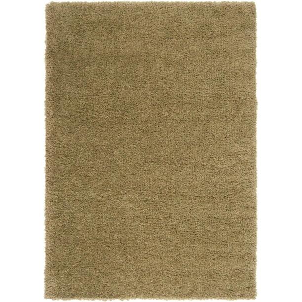 6.58' x 9.5' Relaxed Comfy Luxury Shag Olive Green Kahki Twisted Area