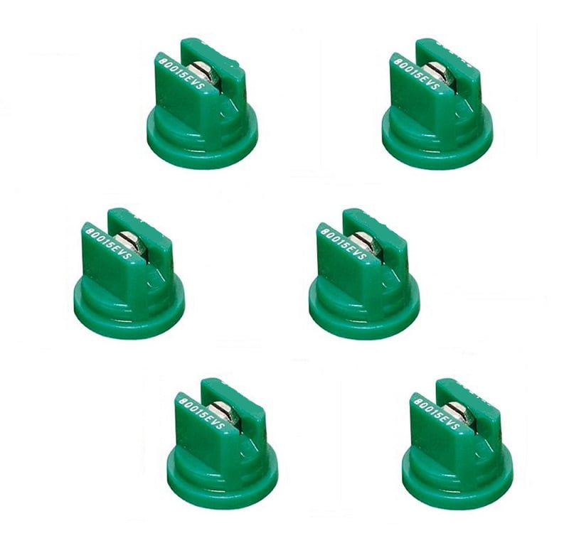 0.15 GPM TeeJet TP80015EVS Even Flat Fan Visiflo Spray Nozzle Green 80° Pack of 12