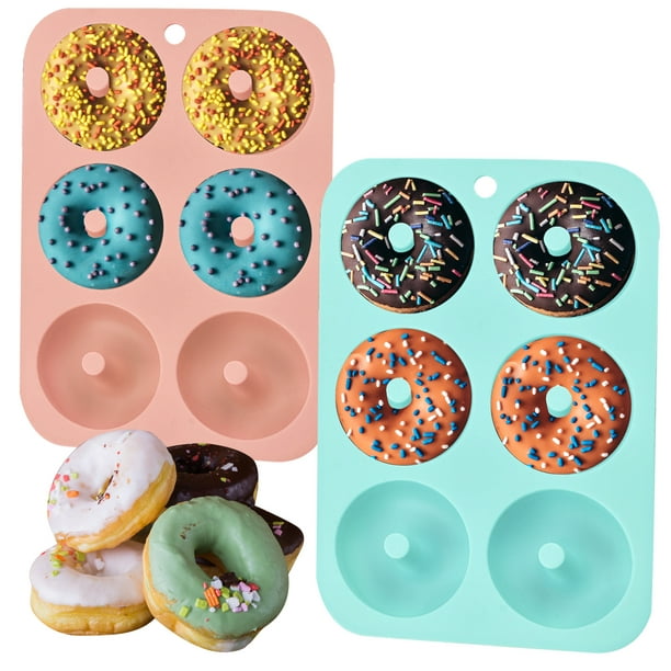 Toplive Silicone Donut Molds 2 Pack NonStick Silicone Donut Pan 6