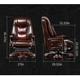 thumbnail image 3 of Kinnls Fully Reclining Jones Massage Office Chair,Genuine Leather Managerial Executive Home Office Desk Chairs Swivel Task Chair, Adjustable Back and Retractable Footrest, 3 of 9