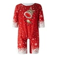 thumbnail image 2 of Family Matching Christmas Pajamas, Baby Romper/Pet Clothes/Deer Snowfalke Pattern Tops and Pants Sleepwear Set, 2 of 7