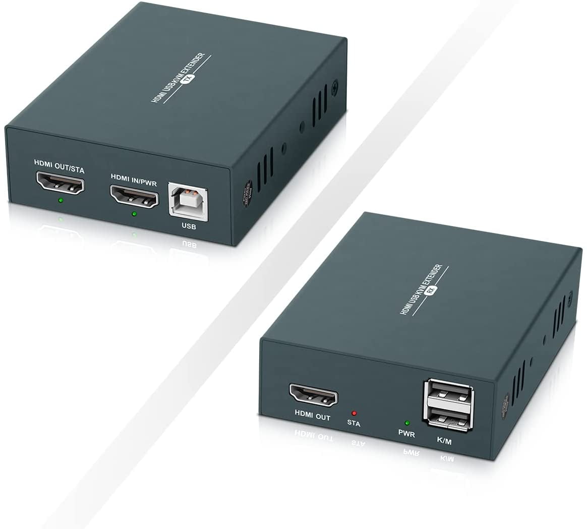 PW-HT225HK HDMI KVM USB Extender 165ft/ 50m Übertragung über Einzelne Cat5e 6/7 Full HD 1080P Unterstützung 3D EDID Loop-Funktion