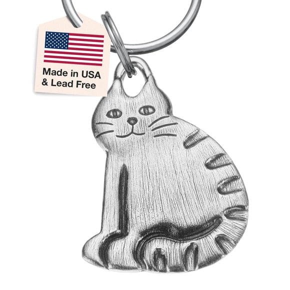 Danforth Barn Cat Pewter Keyring