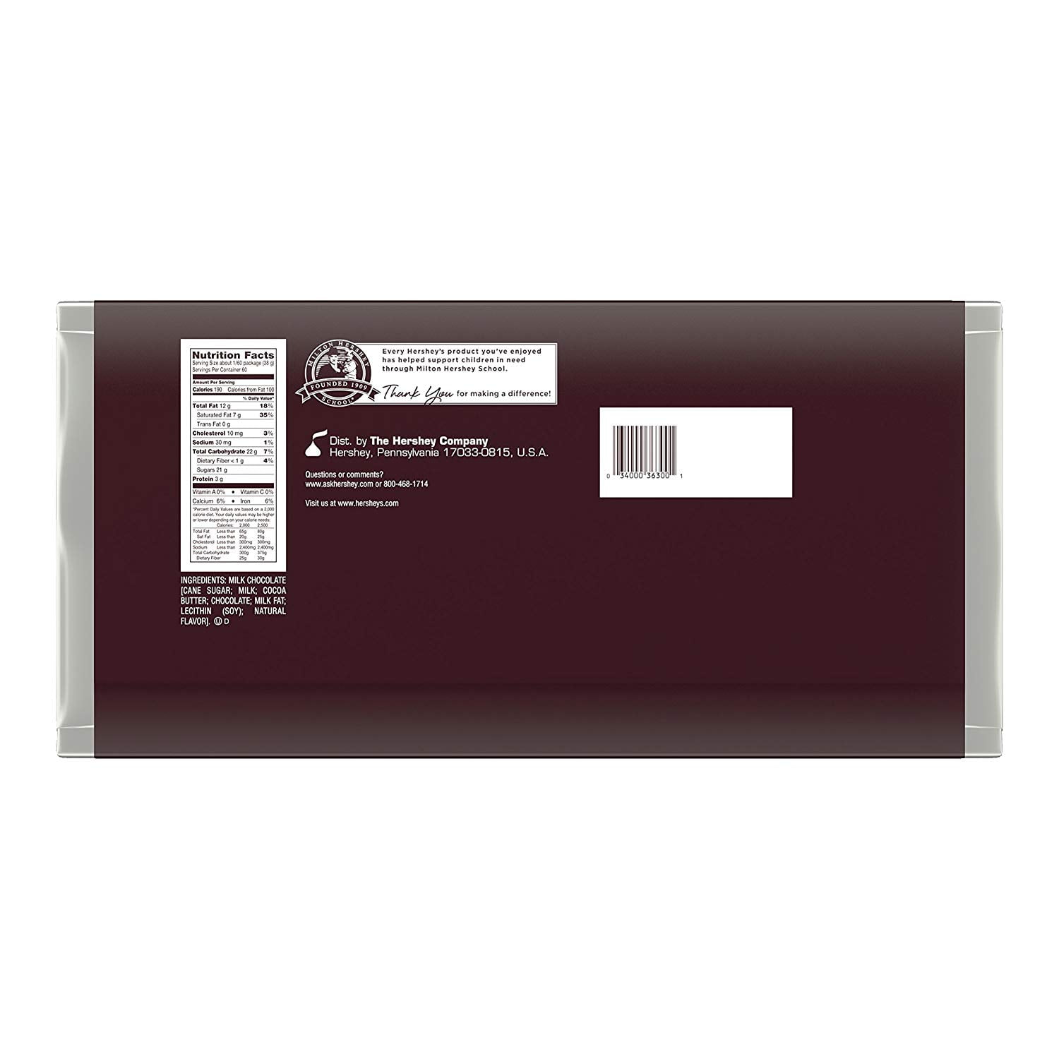 HERSHEY'S 5 Pound Holiday Chocolate Candy Bar Gift