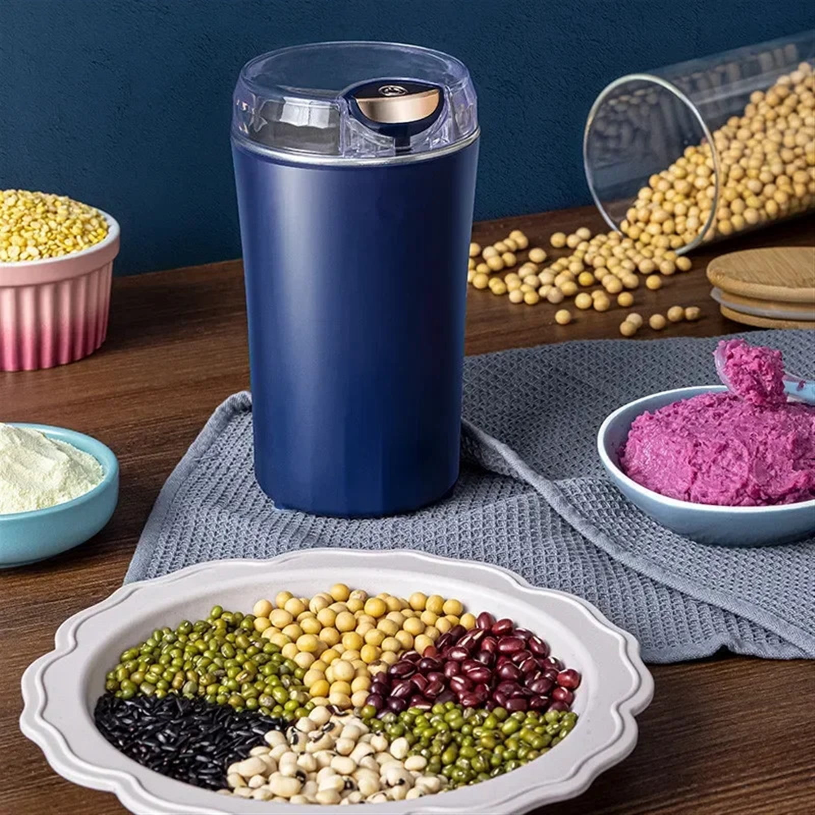 8 Blades Electric Grinding Machine Grain Grinder Coffee Grinder Stainless Steel Nuts Beans Grains Mill Herbs For Kitchen ,Friendly Design