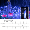 thumbnail image 3 of Magshion 75ft Outdoor & Indoor Christmas Fairy Lights with 8 Mode Controller, 200 Bulbs and Timer, Reusable Blue Color String Light for Holiday Decorations, Powered by Charge, 3 of 10