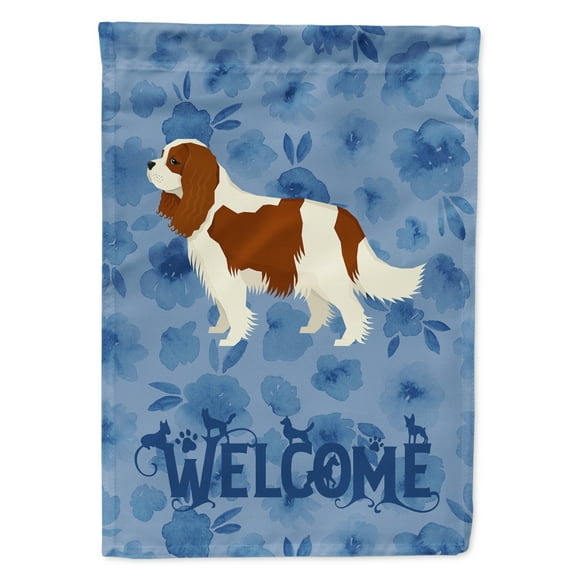 Carolines Treasures CK6233GF Cavalier Spaniel Welcome Flag Garden Size Small multicolor