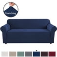 thumbnail image 1 of H.VERSAILTEX 1-Piece Jacquard Spandex XL Sofa Stretch Slipcover, Navy, 1 of 7