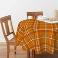 thumbnail image 2 of Fall Tablecloth 60×60 Inch Round, Autumn Buffalo Plaid Orange Washable Seasonal Table Cover for Party Picnic Dinner Decor, 2 of 6
