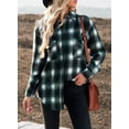thumbnail image 5 of Asyoly Womens Classic Plaid Shirt Jacket Long Sleeve Button Down Shacket Jacket Lightweight Boyfriend Oversized Coat With Pockets S-XXL, 5 of 7