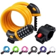 thumbnail image 1 of Bicycle Lock, Bicycle Chain Locks with 5 Digit Codes Resettable Combination Bicycle Cable Lock for Bicycle, Motorcycle, Door, Pushchair, BBQ, Luggage(Yellow), 1 of 6