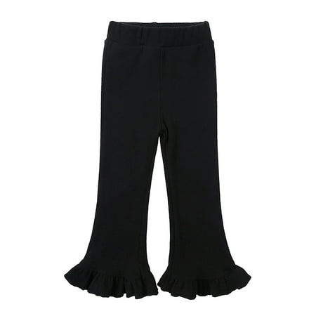 

Pants for Toddler Girls Boys 4T-5T Tollder Girl High Elastic Waist Flare Leg Pants Casual Long Bell Bottom Trousers Sweatpants Trouser Black