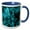 Blue/White, variant on 3drose, Image of Chic Trendy Teal and Black Marble Agate Gemstone Quartz, 15oz Mug