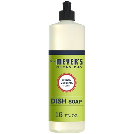 (2 Pack) Mrs. Meyer's Clean Day Liquid Dish Soap, Lemon Verbena, 16 ounce (Best Natural Dishwashing Liquid)