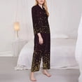 thumbnail image 3 of Naloa Gold stars luxury sparkling Pajamas for Women Set, Womens Pajama Sets, Lounge Sets for Women, 2pjs for Women-Medium, 3 of 7
