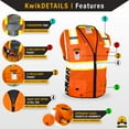 thumbnail image 4 of KwikSafety (Charlotte, NC) BIG KAHUNA DIGITAL Safety Vest (LIMITED EDITION) ANSI Class 2 OSHA Reflective High Visibility Heavy Duty Surveyor Construction Mesh Vis Zipper Men Work | Orange Extra Large, 4 of 6