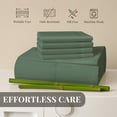 thumbnail image 6 of Sacred Thread Rayon Derived from Bamboo Sheets California King Size, 18'' Deep Pocket Cooling Sheets for Hot Sleepers, 6 PC Cooling Sheets (California King Size) (Tree Moss Green), 6 of 9