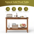 thumbnail image 3 of ZENY 48 Inch Solid Acacia Wood Console Table, 2-Tier Heavy Duty Outdoor Entryway Accent Sofa Table for Patio, Living Room, Natural, 3 of 16