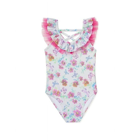 Flapdoodles girls Flower Butterfly Print One-Piece, 2T