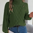 thumbnail image 6 of Sweaters for Women 2025 Fall Winter Long Lattern Sleeve Turtleneck Knitted Sweater Jumper Top Womens Pullover Sweaters, 6 of 8