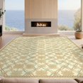 thumbnail image 2 of Design&I 4'x6' Washable Area Rug Pet Friendly & Non-Slip Built-In Grip Farmhouse Boho Interlocking Grid Faded Ornamental Teal for Reading Nook, Bedroom, 2 of 7