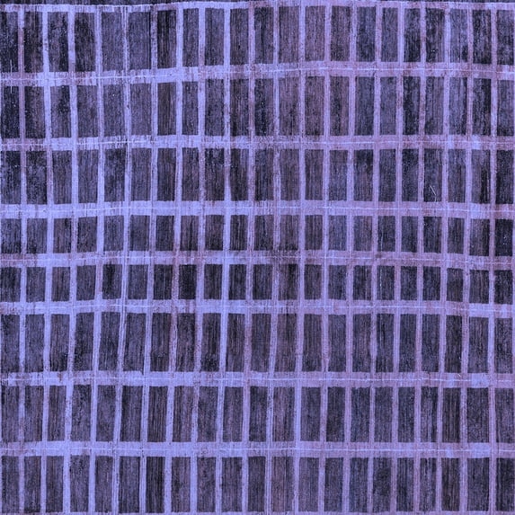 Ahgly Company Indoor Square Oriental Blue Modern Area Rugs, 7' Square