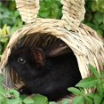 thumbnail image 3 of Cama De Animales Trenzados Jaula De Animales Lindos Forma De Cabeza De Conejo Chinchilla Hámster Erizo Hierba Casa Cálida Nido matsuzay PT001338-00, 3 of 7