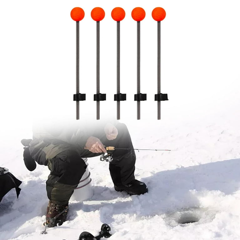 5 Pieces Ice Fishing Rod Top Tip Metal Lightweight Strong Durable Easy  Using Red Small 