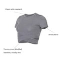 thumbnail image 5 of DREAM SLIM Short Sleeve Crop Tops for Women Tummy Cross Fitted Yoga Running Shirts Gym Workout Cropped Tank Tops, 5 of 6