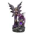 thumbnail image 5 of Purple Fairy With Dragon Sitting On LED Crystal Geode Night Light Statue Decor, 5 of 8