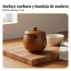 thumbnail image 3 of predolo Tarro de Especias de Madera Multiusos Salero de Madera con Tapa Hecho a Mano Salero con Cuchara para Encimera, 3 of 5