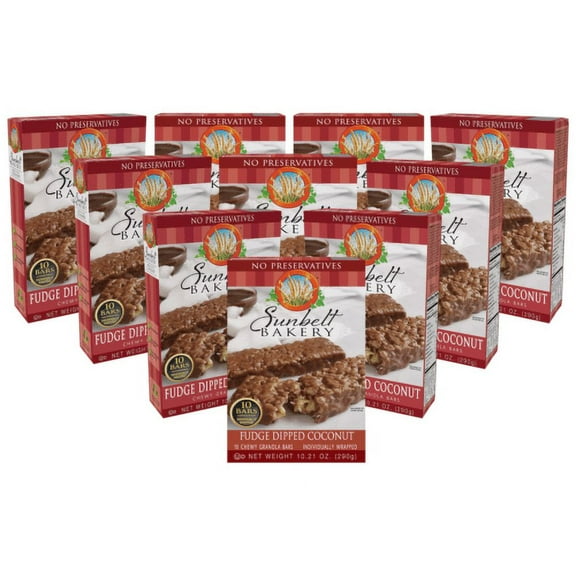 Sunbelt Bakery Fudge Dipped Coconut Chewy Granola Bars, 10 Boxes