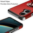 thumbnail image 2 of For Motorola Moto G Power 5G 2024 Ring Kickstand Cellphone Cover Case + Tempered Glass - mkrng Red, 2 of 5