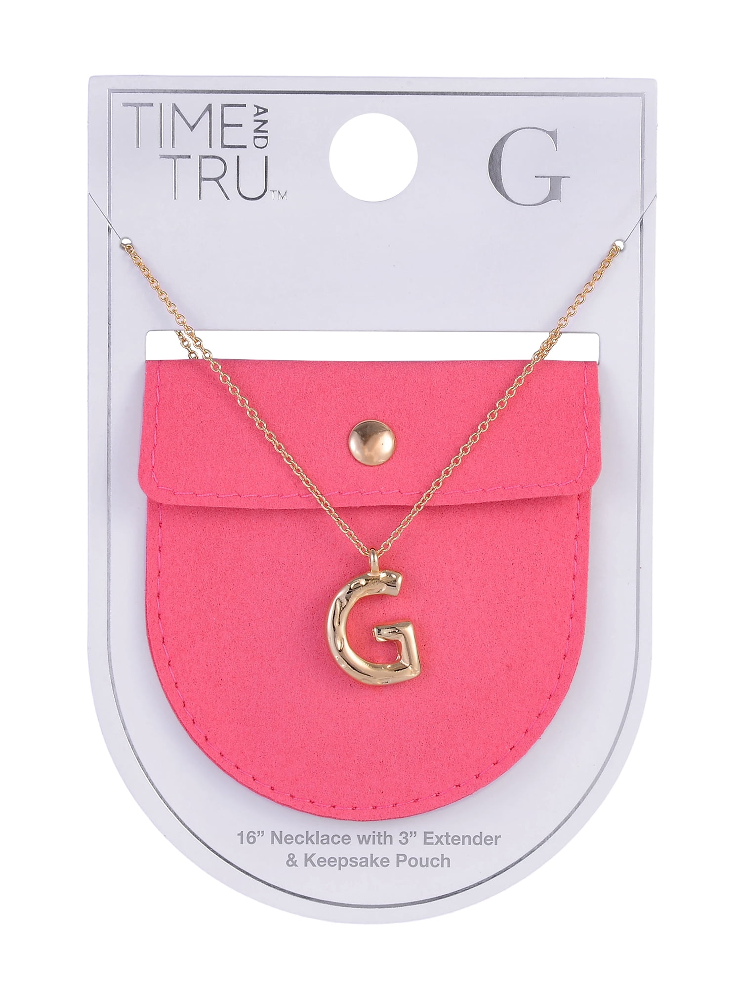 Time and Tru Goldtone Hammered Initial "G" Pendant Necklace