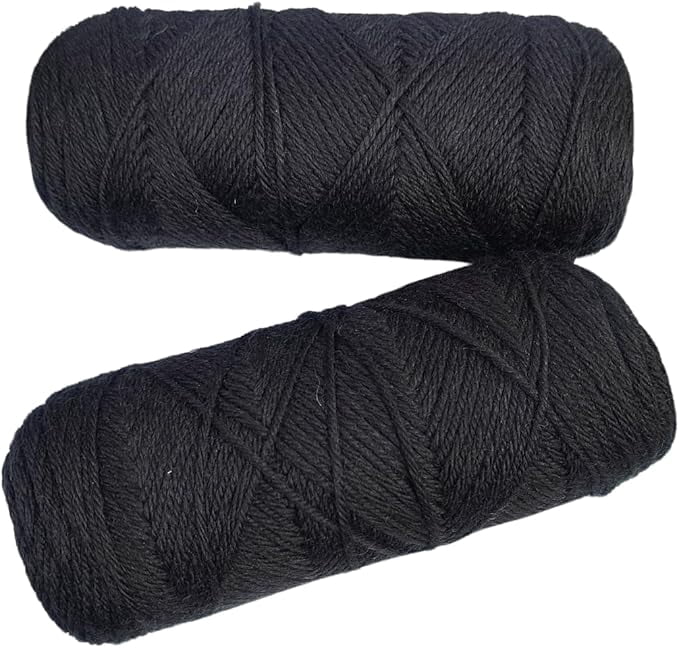 Knnitsilk 100% Merino Wool Yarn-Black| 200+ Yards| 100gx5 Count |500 Grams |Friendly Handcrafted Material for Knitting, Crochet, and & Weaving