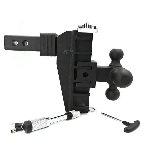 M optimized Steel Adjustable Trailer Hitch, Tri-Ball Trailer Hitch Ball Mount Fits 2" Receiver, 6" Drop Hitch
