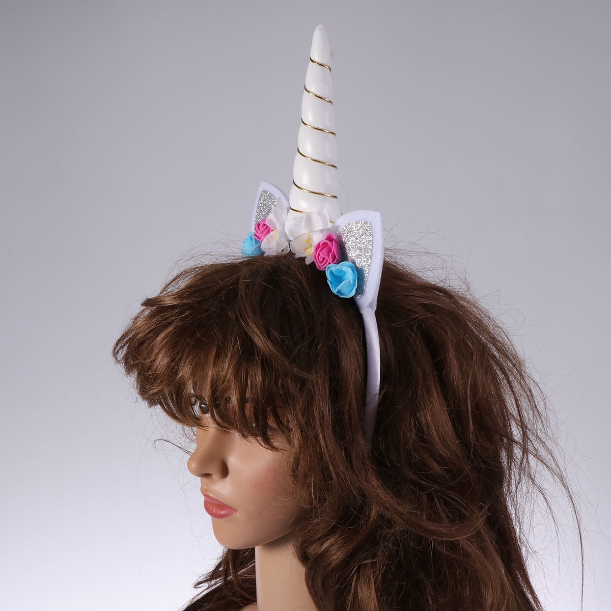 DEMACRIO 1Set Unicorn Horn Headbands Girls Hair Accessories Cartoon Design For Christmas Birthday Party 3.9In