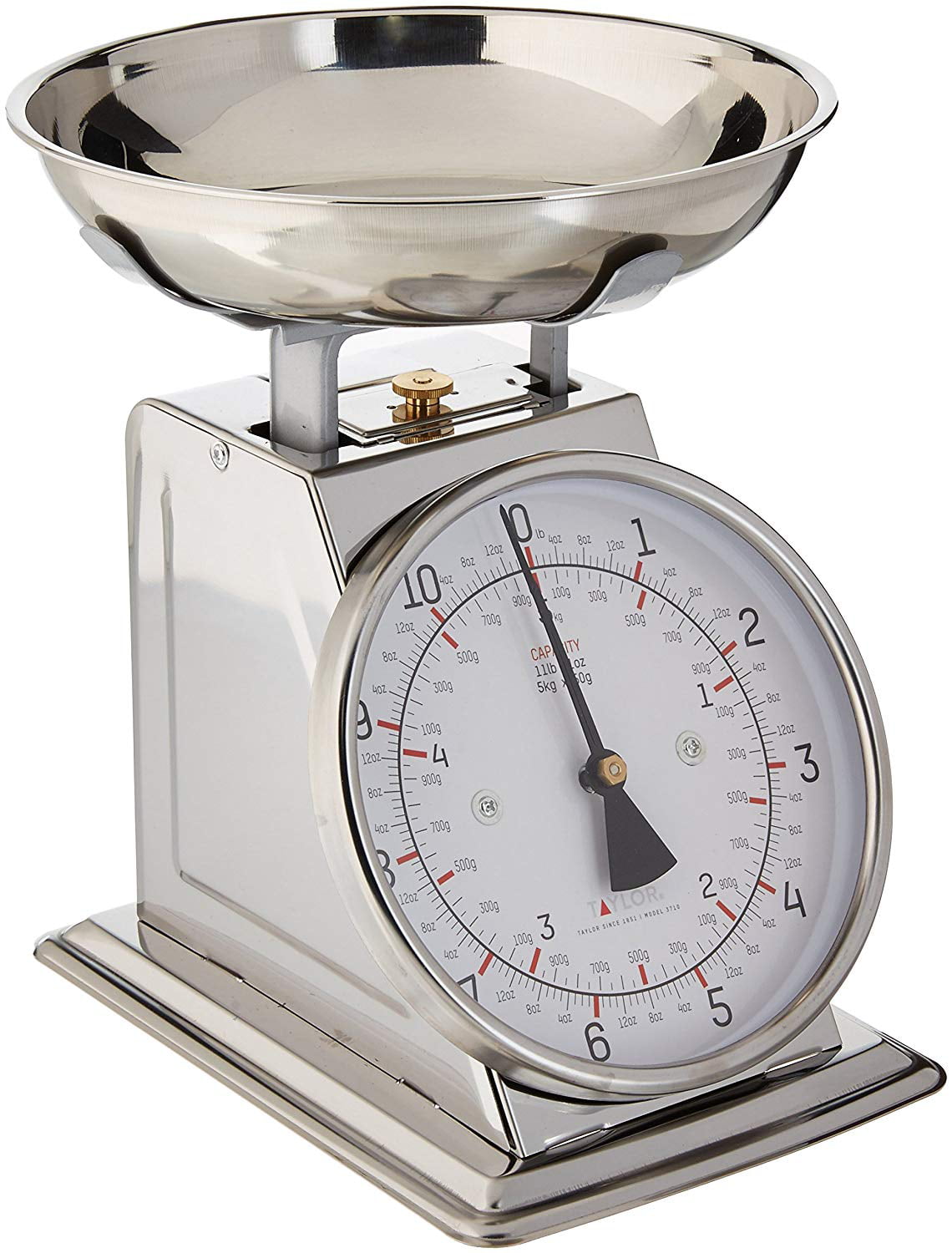 11 Lb. Silver Capacity Stainless Steel Analog Kitchen Scale 