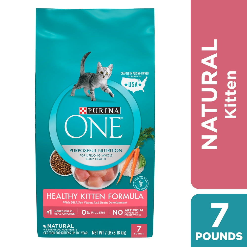 Purina ONE Natural Dry Kitten Food, Healthy Kitten, 7 lb. Bag Walmart