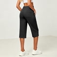 thumbnail image 5 of Babaley Womens Capri Pants High Waisted Stretch Side Slit Cropped Trousers Dressy Stylish Casual Office Business Work Pants, 5 of 6