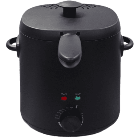 Mainstays Matte Black 2-Quart 1000W Electric Deep Fryer with Adjustable Thermostat